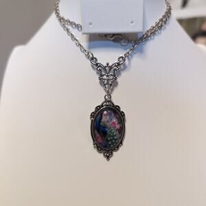 Cameo Peacock Whimsygoth Necklace